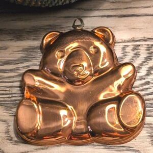 Copper Baby Bear Hanging Mold Made in Portugal Brass Hanger Vintage